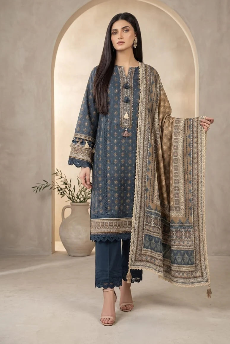 Hania Minahil Unstitched Printed Lawn 3pc